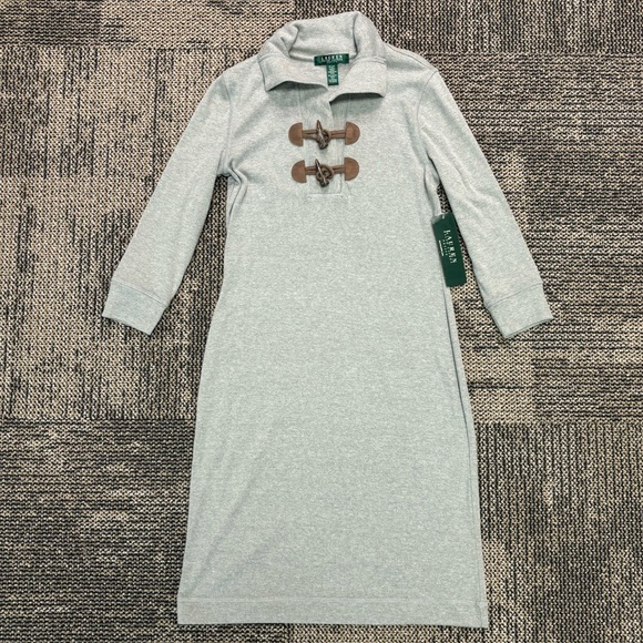 Lauren Ralph Lauren Petite S Toggle Button Dress NWT - Picture 1 of 7